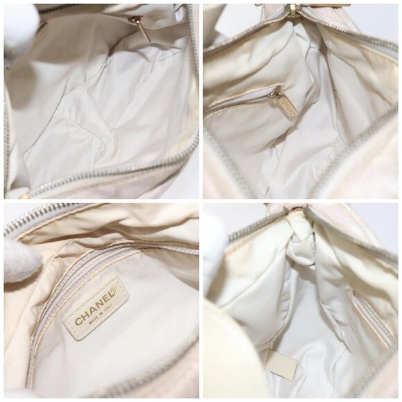 CHANEL New Travel Line Shoulder Bag Nylon Pink Gold CC Auth bs27338 - Picture 15 of 16